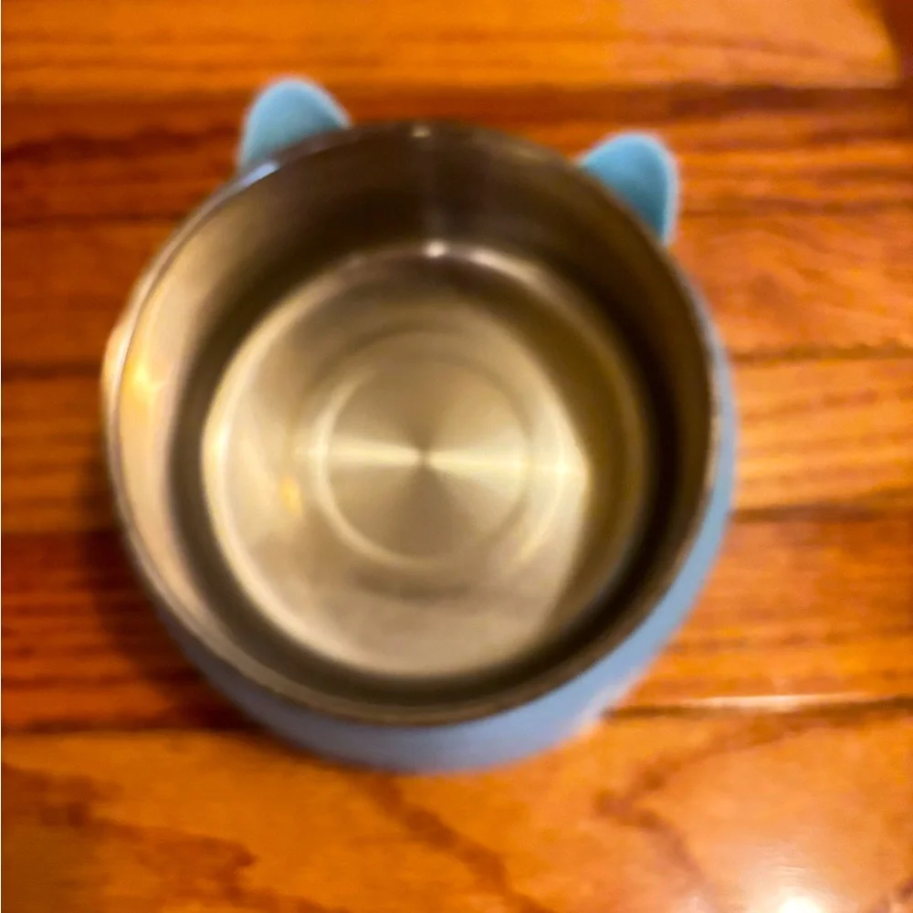 Elevated Cat Pet Bowls and collar Puppy Feeder Food Water Tilted Stand Dish
